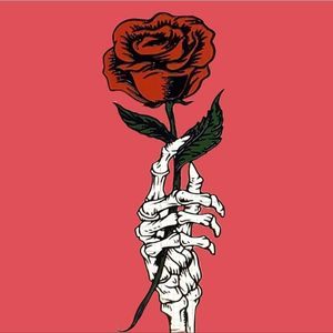 Skeleton Hand Holding Rose Decal